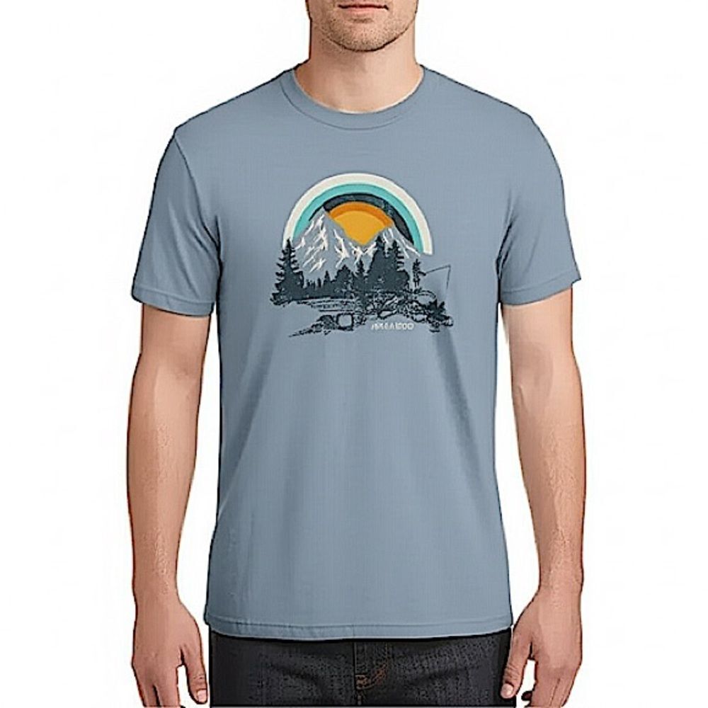 Life is Good Blue Retro Fishing Short Sleeve T-Shirt Size XL